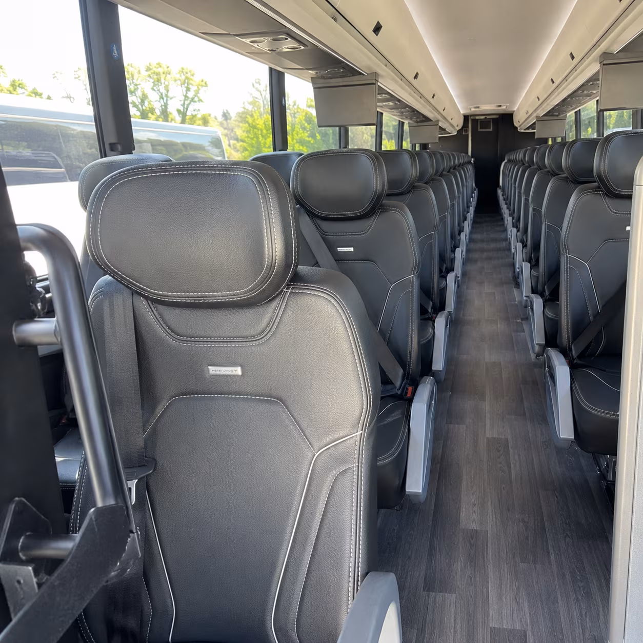 santa ana 47 passenger charter bus interior