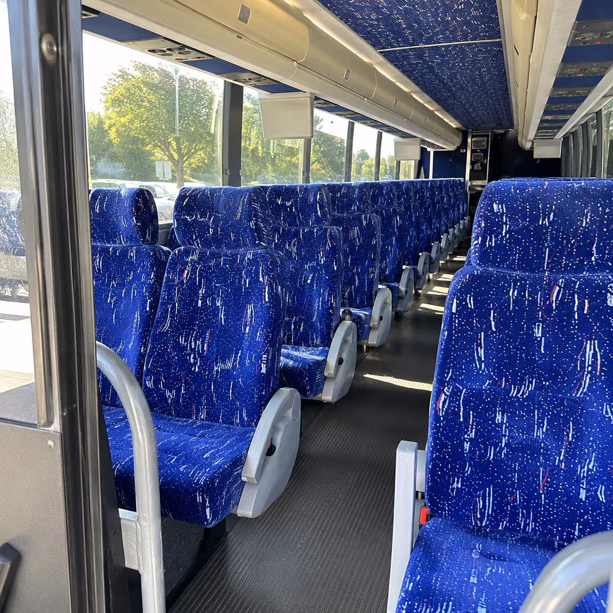 santa ana 50 passenger charter bus inside