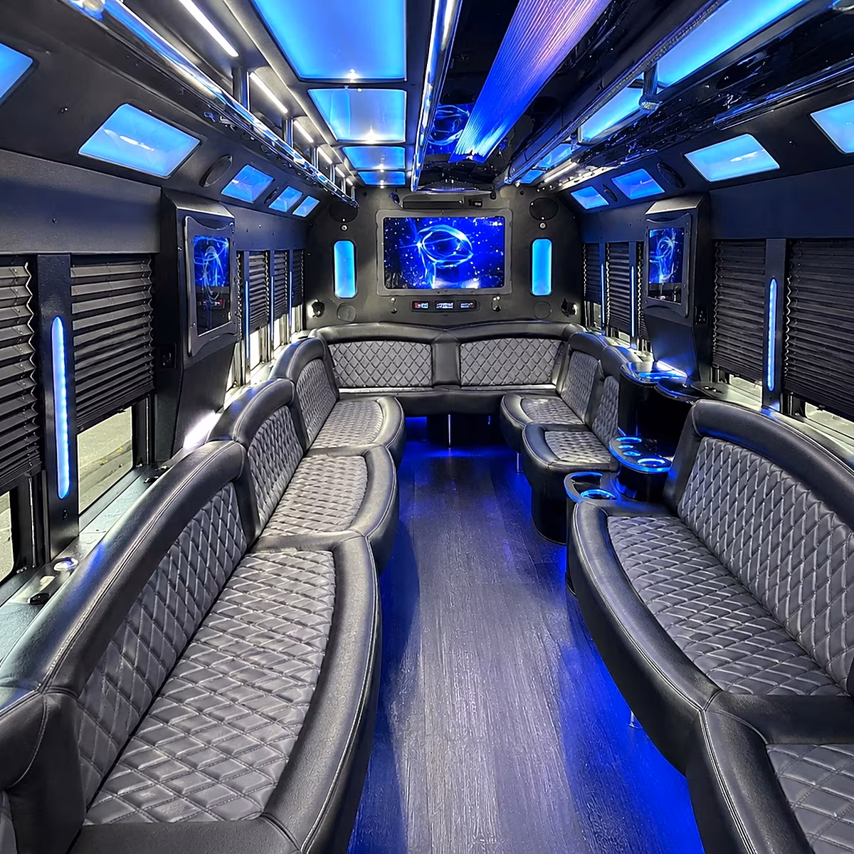 santa ana 50 passenger party bus interior
